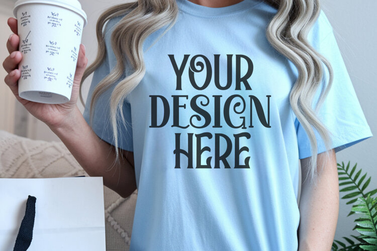 Chambray Comfort Colors 1717 Christmas Mockup, CC 1717 example image 1