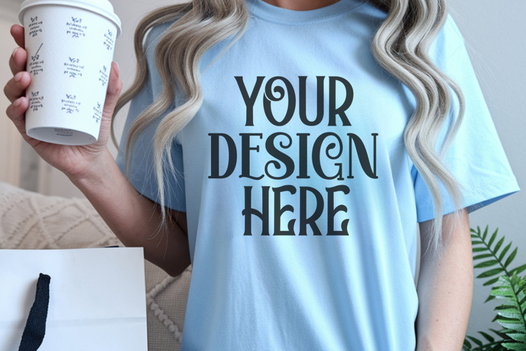 Chambray Comfort Colors 1717 Christmas Mockup, CC 1717