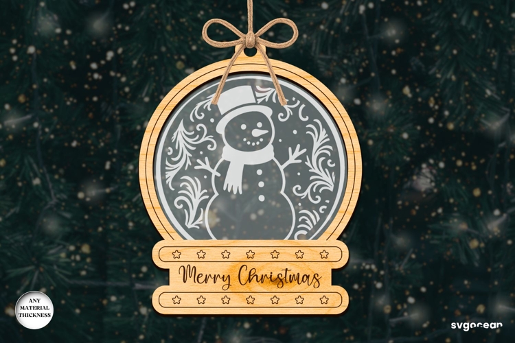 Christmas Snowglobe Ornament Laser Cut | Glowforge | SVG