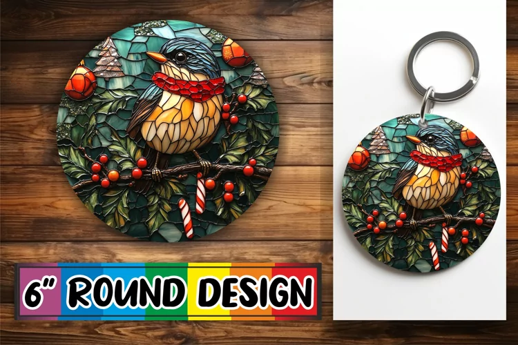 Joyful Round Coaster Sublimation, Holiday