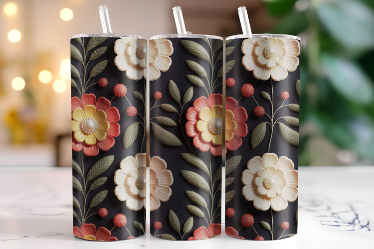 Flower Tumbler Wrap | Sublimation | Tumblers
