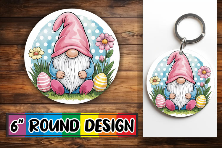 Playful Car Coasters Sublimation, Easter Gnomes example image 1