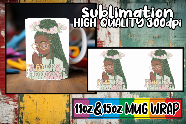 Charming vibes sublimation print wrap, Praying Woman