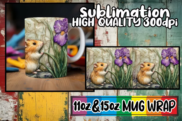 Whimsical mornings 11oz 15oz sublimation wrap, Animals