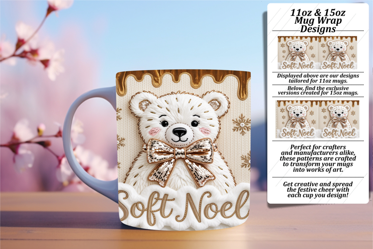 Serene 11oz Mug Wrap Png Design , Holiday