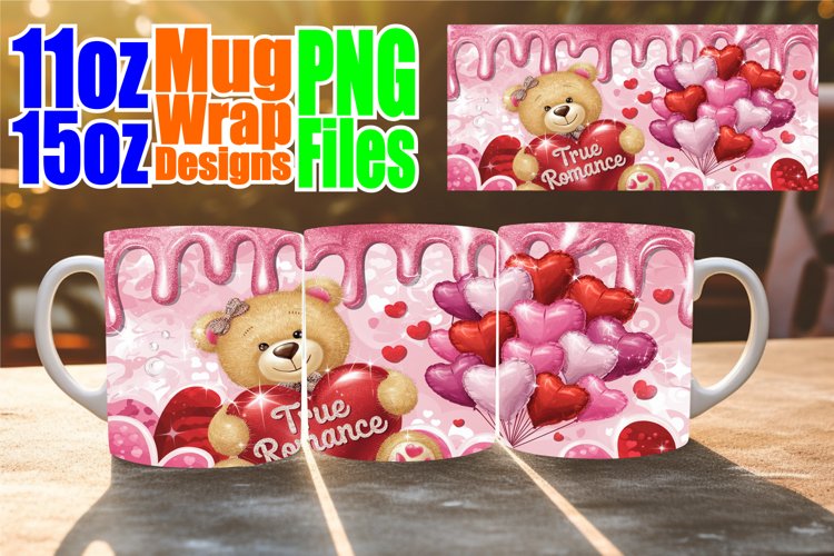 Blissful evenings 11oz 15oz sublimation wrap, Love Bear