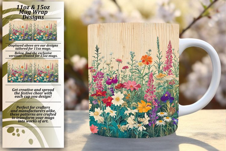 Retro Garden Delight Mug Sublimation Art