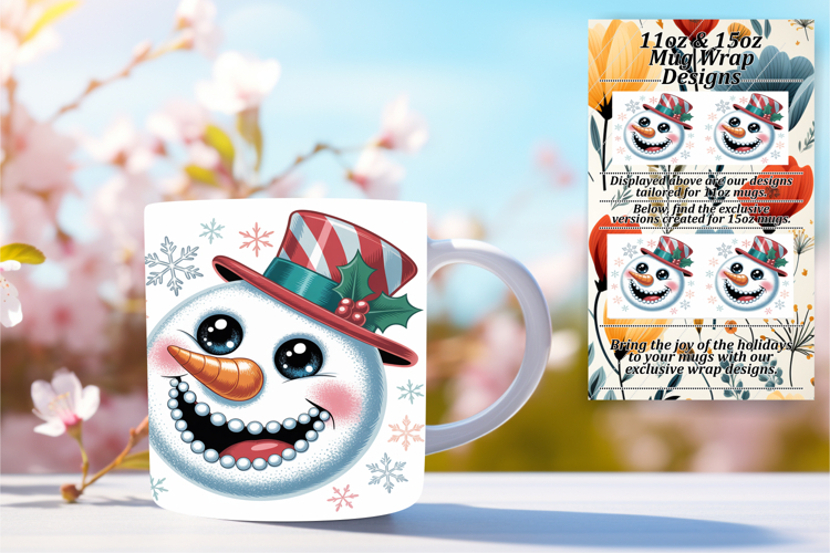Creative 15oz Png Mug Wrap Template , Cute Christmas