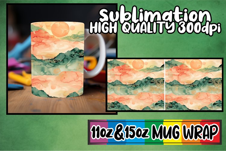 Spring Blossom Abstract Mug Wrap Sublimation 11oz 15oz example image 1