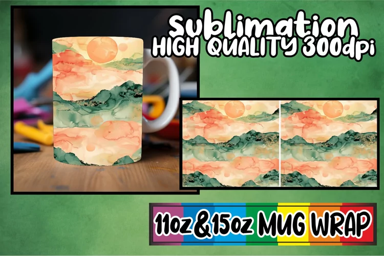 Spring Blossom Abstract Mug Wrap Sublimation 11oz 15oz