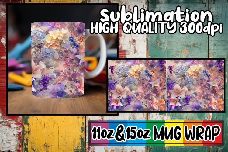 Whimsical Floral Delight Mug Sublimation 11oz/15oz