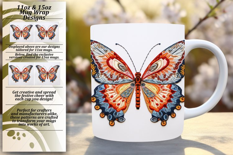 Elegant Butterfly Mug Sleeve Design