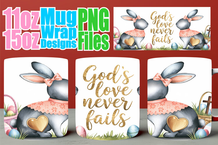 Sweet escapes 11oz 15oz sublimation wrap, Easter Bunny example image 1