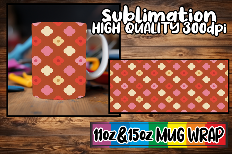 Heartfelt vibes 11oz 15oz sublimation wrap, Valentine's Patt