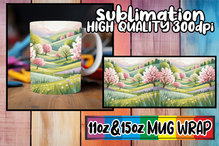 Joyful nights sublimation mug wrap, Spring