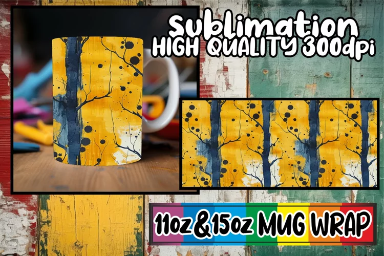 Mug Wrap Spring Graffiti Sublimation Design