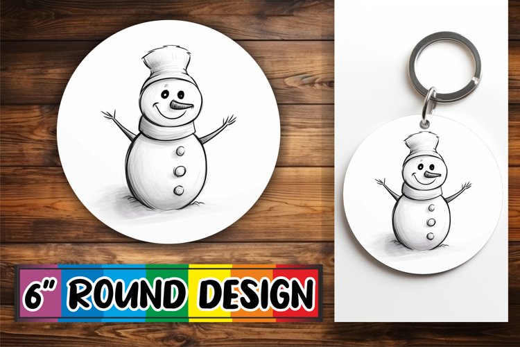 Festive Cheer Snowman Circular Ornament Design