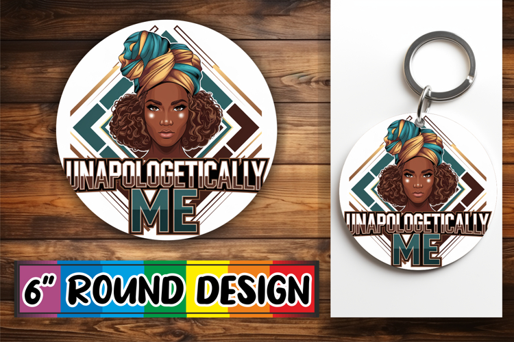 Whimsical Round Design Ornaments, Black Woman