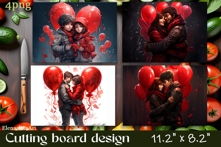 Romantic valentines day Cutting Board Sublimation