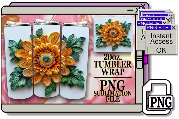 Blooming Springtime 3D Flower 20oz Sublimation