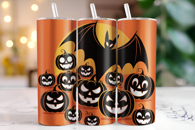 Halloween Pumpkin Tumbler Wrap | Sublimation | Tumblers