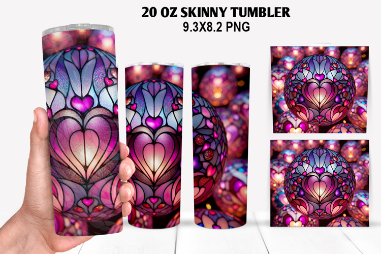 Valentine Skinny Tumbler 20oz Wrap Design, Valentine Tumbler