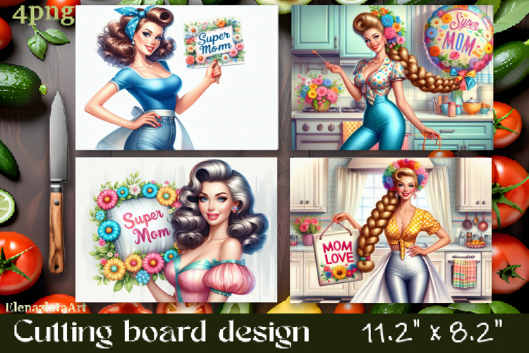 Funny Housewife Kitchen Cutting Board Sublimation PNG