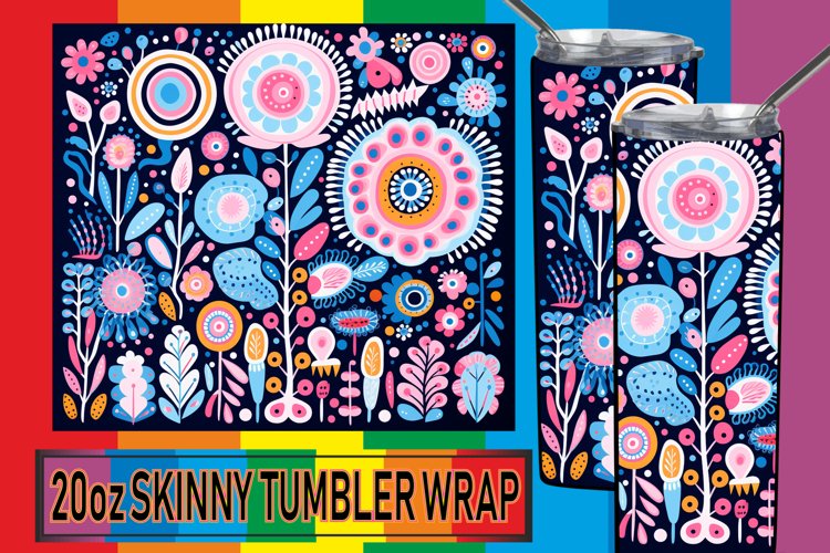 Watercolor Wonderworld: Sublimation Tumbler Art example image 1