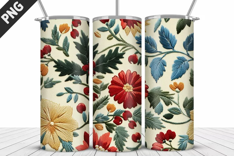 3D Daisy Flowers 20oz Tumbler Wrap | Sublimation Design