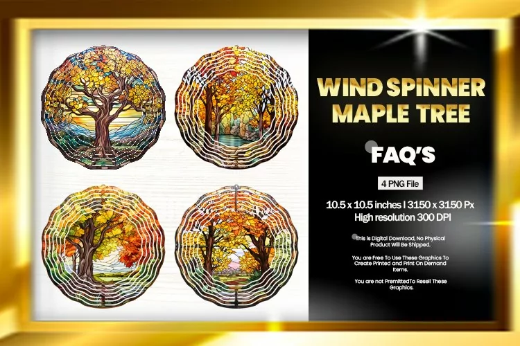 Maple Tree Wind Spinner Sublimation - 04 Variations