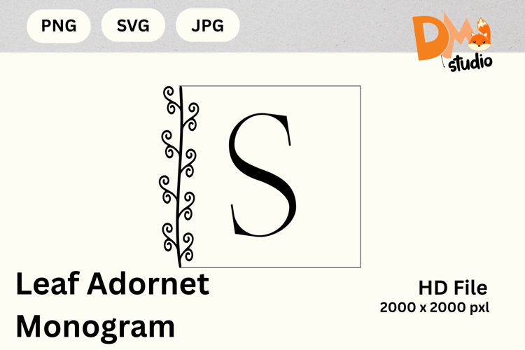 Leaf Monogram Svg