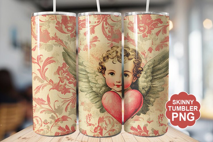 Cupid Vintage Valentine Tumbler | Valentine Tumbler Wrap