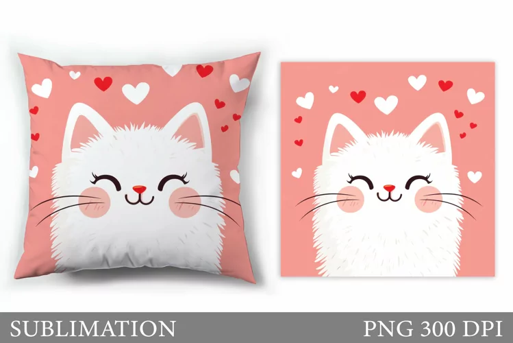 Cute Cat Sublimation. Cute Cat Pillow Sublimation