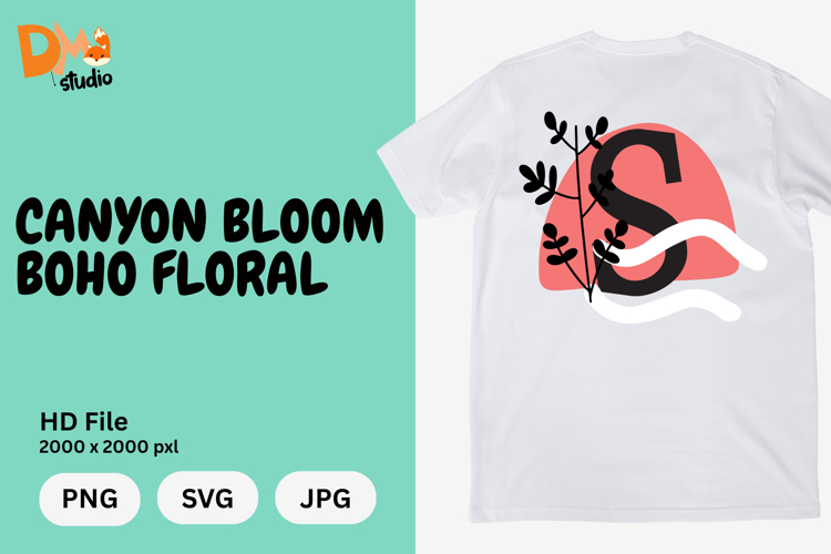 Canyon Bloom Boho Floral Monogram