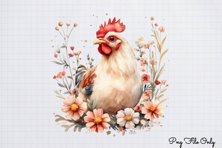 Watercolor Spring Floral Animal Clipart PNG