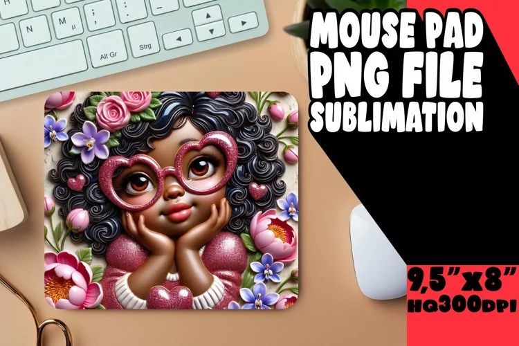 ENCHANTED MOUSE PAD FUN SUBLIMATION, 3D Cupid
