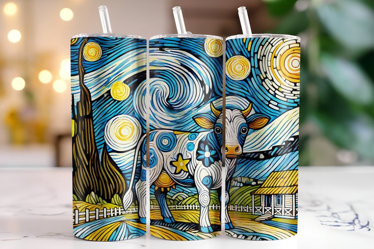 Cow Tumbler Wrap | Sublimation | Tumblers example image 1