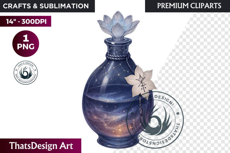 Magical Potion Bottles PNG, Fantasy Witchcraft Clipart witch