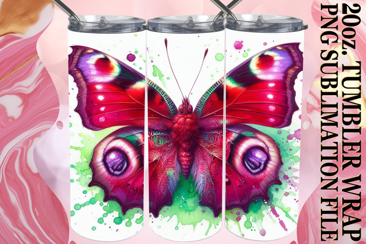 Joyful Whispers 20oz tumbler wrap, Butterfly