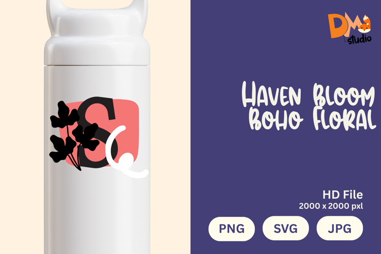 Haven Bloom Boho Floral Monogram