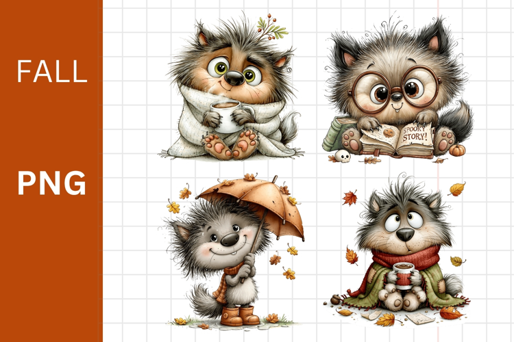 Fall PNG, Halloween PNG, Wolf PNG,