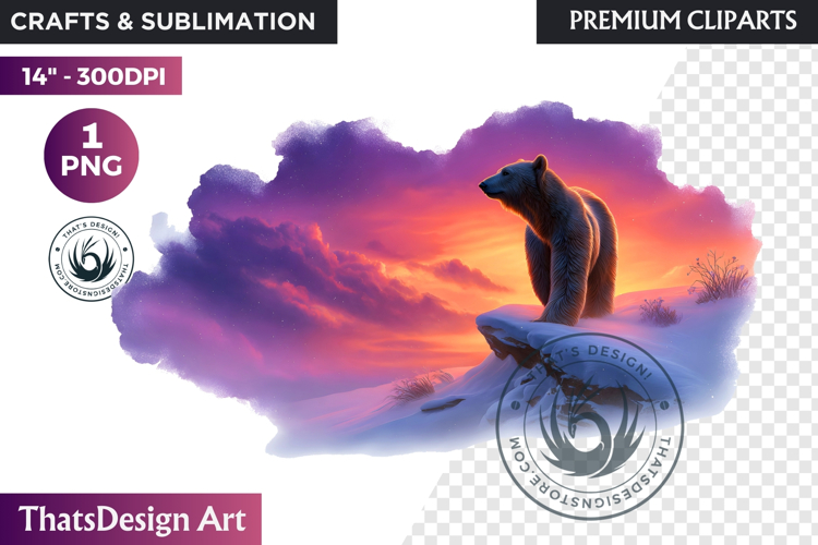 Watercolor Polar Bear Arctic Wildlife animal Illustration