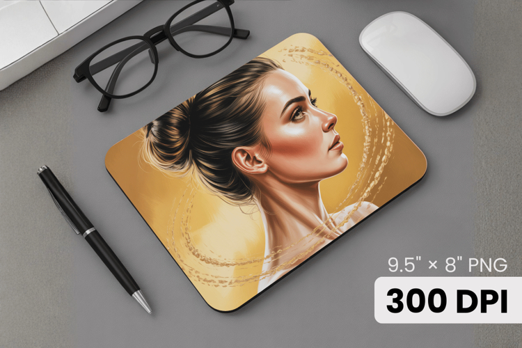 Afro Girl / Woman braided hair Mouse Pad, Black Queen PNG