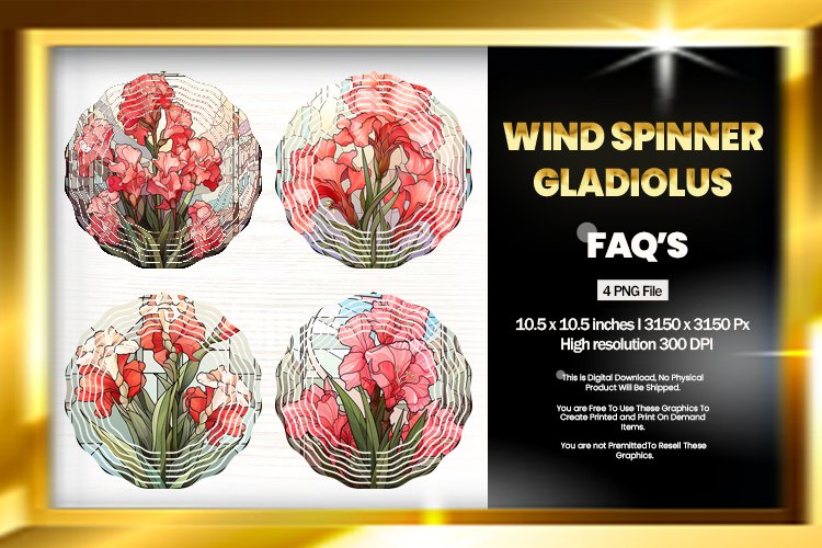 Gladiolus Wind Spinner Sublimation - 04 Variations example image 1