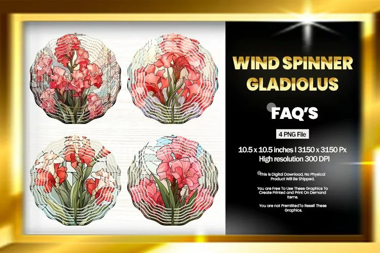 Gladiolus Wind Spinner Sublimation - 04 Variations