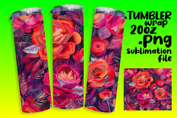Embroidered Color Burst Sublimation Tumbler Wrap