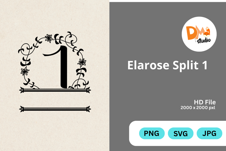 Split Floral Svg