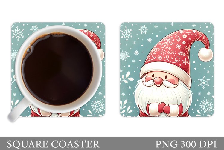 Cute Gnome Coaster Design. Christmas Coaster Sublimation