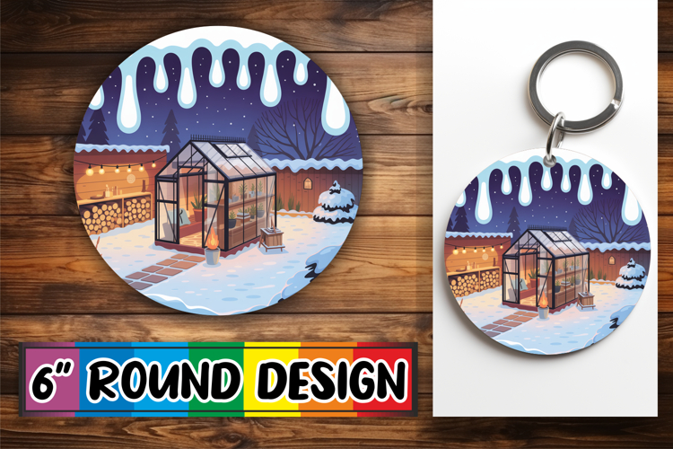 Joyful Round Coaster Sublimation, Winter