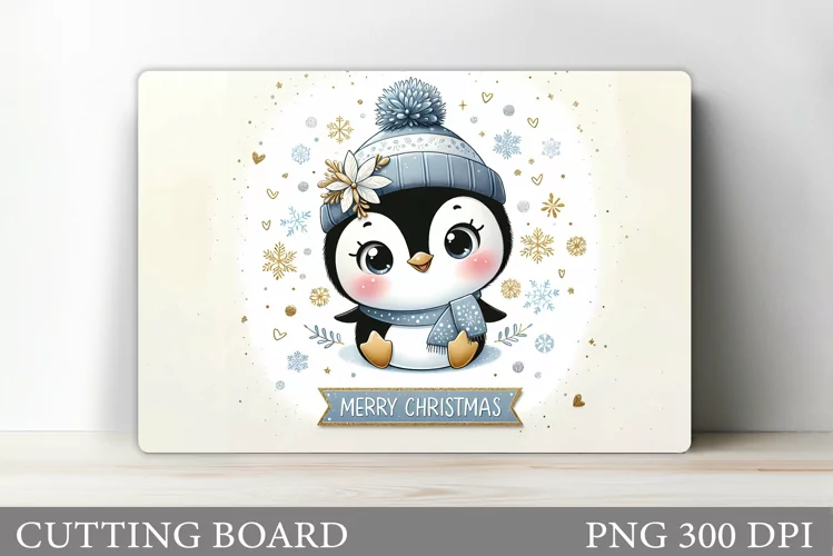 Penguin Cutting Board. Christmas Cutting Board Sublimation